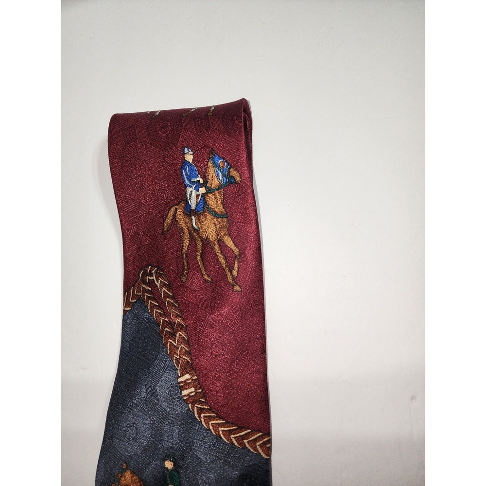 Vintage tie Ferrell Reed‎ for Logan's Derby horses mens silk - Picture 4 of 7